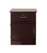Nightstand Hamilton 1 Drawer & Door with Shelf in Mahogany finish with brushed metal handles, front-facing view