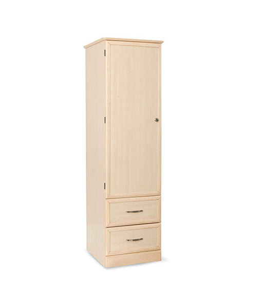 Wardrobe for Assisted Living Furniture 1-Door 2-Drawer in Maple finish