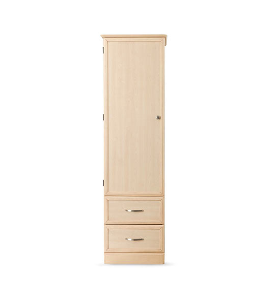 Wardrobe for Assisted Living Furniture 1-Door 2-Drawer in Maple finish