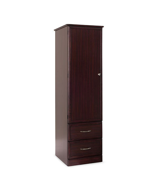 Wardrobe for Assisted Living Furniture 1-Door 2-Drawer in Mahogany finish