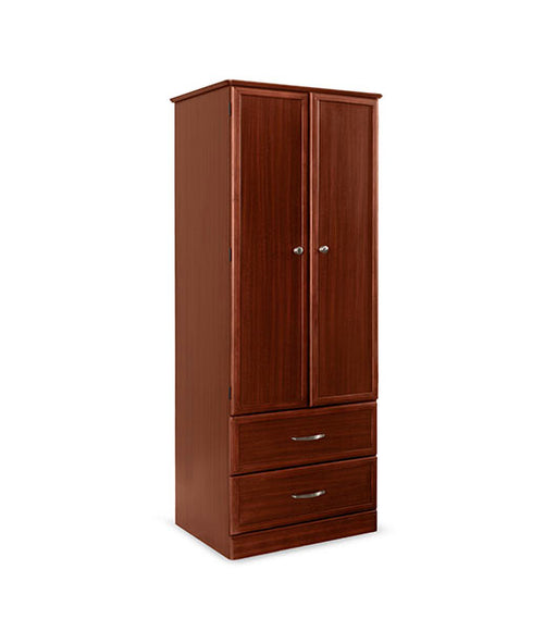 Wardrobe for Assisted Living Furniture 2-Door 2-Drawer in Cherry finish