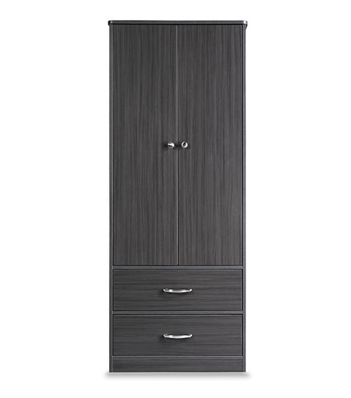 Wardrobe for Assisted Living Furniture 2-Door 2-Drawer in Coastal Grey finish