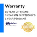 Medacure bed warranty, 15 year on frame, 3 year on electronics, 1 year pendant