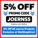 5% off promotional banner for all Joerns products with promo code JOERNS5, exclusive discount at MedShopDirect, limited time offer