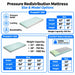 Pressure redistribution mattress size and model comparison chart showing Protekt 500, Protekt 600, and Comfort Select Bariatric with width, length, height, and weight capacity specifications for MedShopDirect