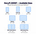 NuLyft 200WF available sizes — Twin, Twin XL, Full, Queen, King, Split Head Queen, and Split Head King with dimensions