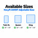 NuLyft 600WF adjustable base available sizes Twin XL 38 by 80 inches, Queen 60 by 80 inches, and King 76 by 80 inches