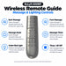 NuLyft 600WF wireless remote guide for massage and lighting controls including back and foot massage with 3 intensity levels, massage modes, under-bed light, and timer auto-shutoff