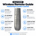 NuLyft 600WF wireless remote guide for positioning and comfort controls including anti-snore, zero gravity, head tilt, lumbar support, back and leg lift, memory presets, and Bluetooth app control