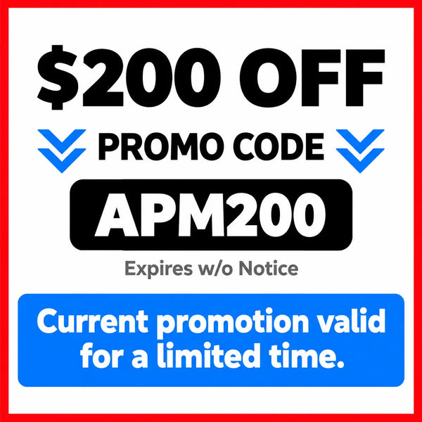 $200 off promotional banner for PressureGuard APM2 Alternating Pressure Mattress with promo code APM200, limited time offer from MedShopDirect