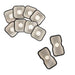 Set of TENS electrode pads for Oceanus Stimsonic device showing multiple perforated adhesive patches with central contact areas in various body-contoured shapes
