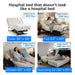 Supernal 3 adjustable hospital-style bed for home use showing Twin, Full, Queen, and Dual King sizes with weight capacities from 400 to 500 lbs in a residential bedroom setting