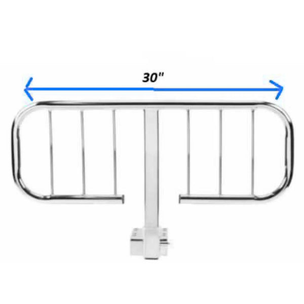 Transfer Master Supernal 3 chrome half rail measuring 30 inches in length with mounting bracket