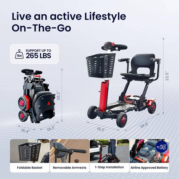 Vocic D91 Folding Mobility Scooter 4.9 MPH Maximum Speed - MedShop Direct