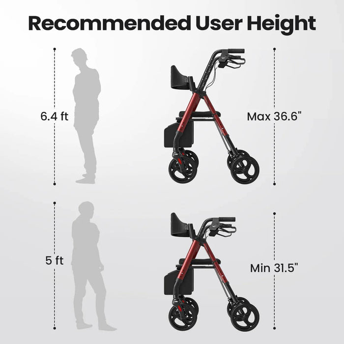 Vocic Z21 Ergonomic Folding All Wheel Rollator Walker